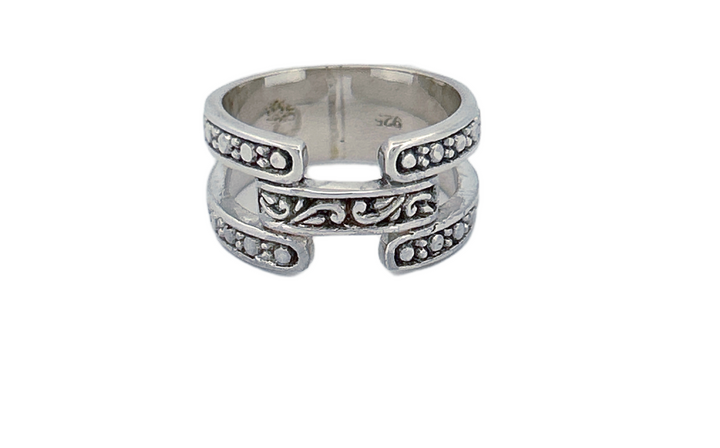 Sterling Silver Open‑Band Filigree Ring