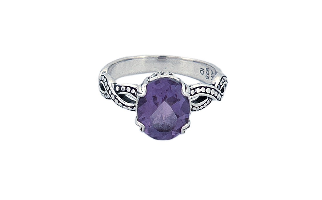 Sterling Silver Gemstone Ring – Amethyst or Blue Topaz