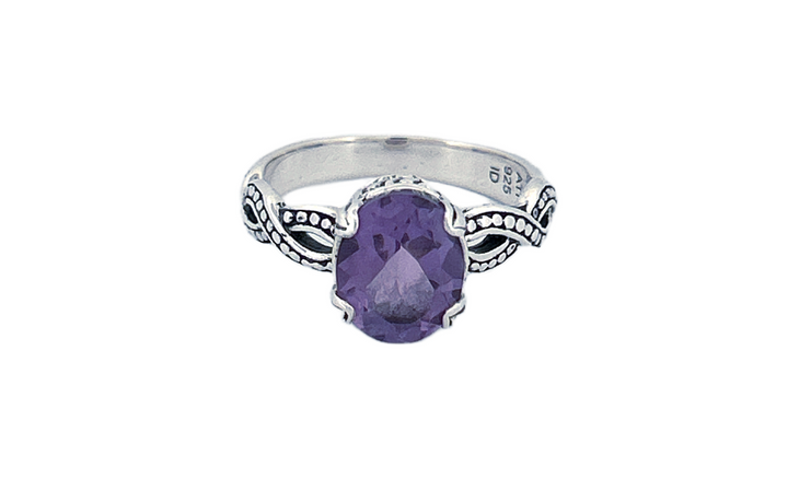 Sterling Silver Gemstone Ring – Amethyst or Blue Topaz