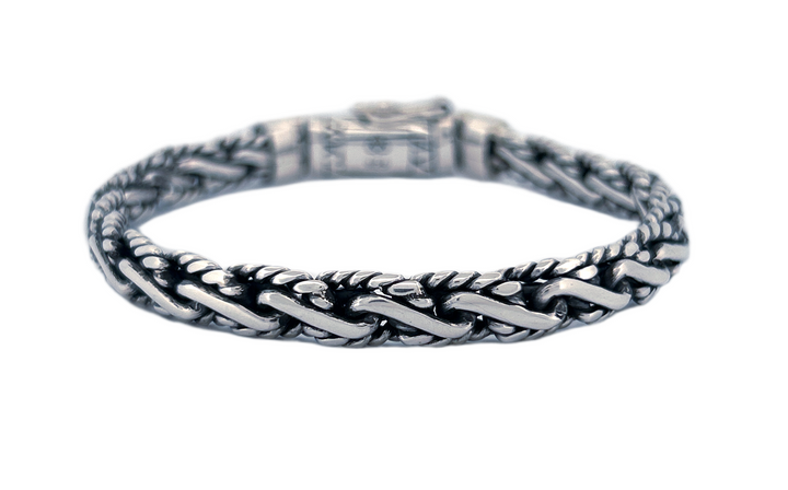 Genuine 925 Sterling Silver Bracelet with Spring Box Lock- CB26