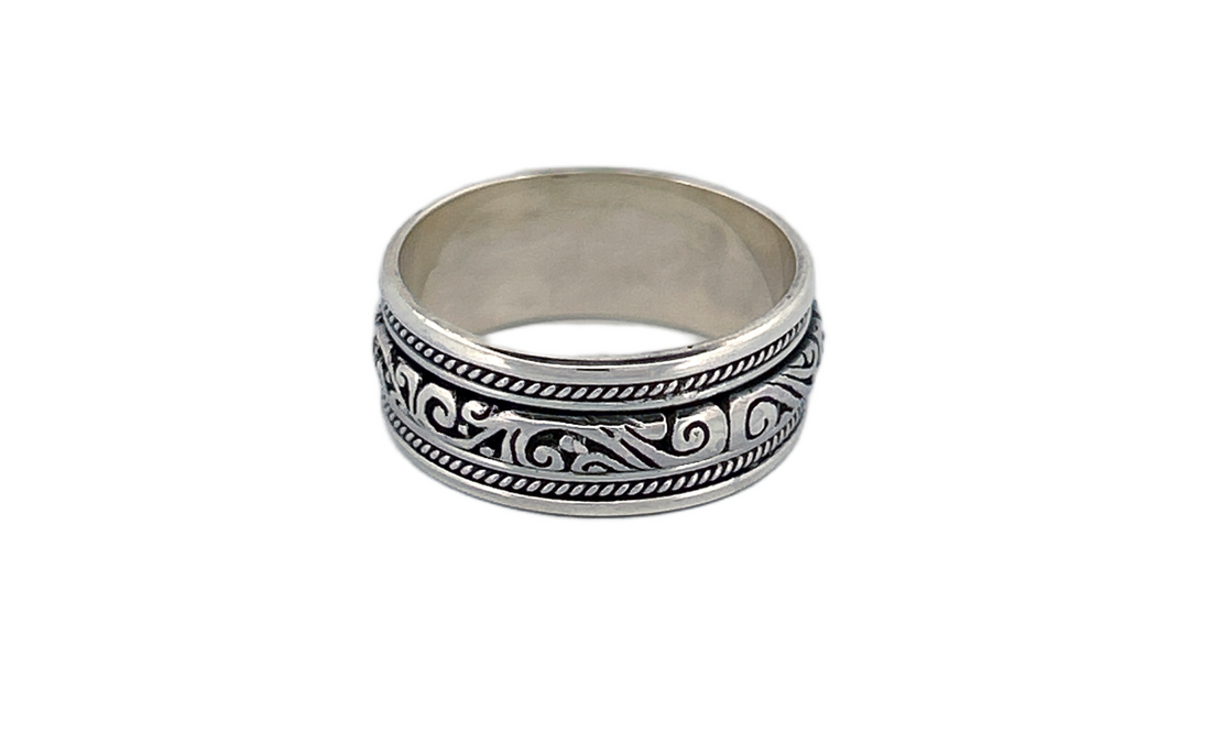 Sterling Silver Spinner Ring |Meditation Ring | Anxiety Ring| Artisan Fidget Ring-R84