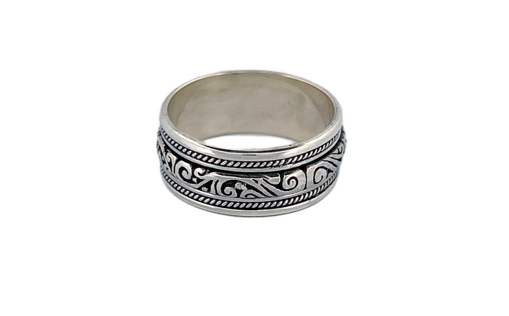 Sterling Silver Spinner Ring |Meditation Ring | Anxiety Ring| Artisan Fidget Ring-R84