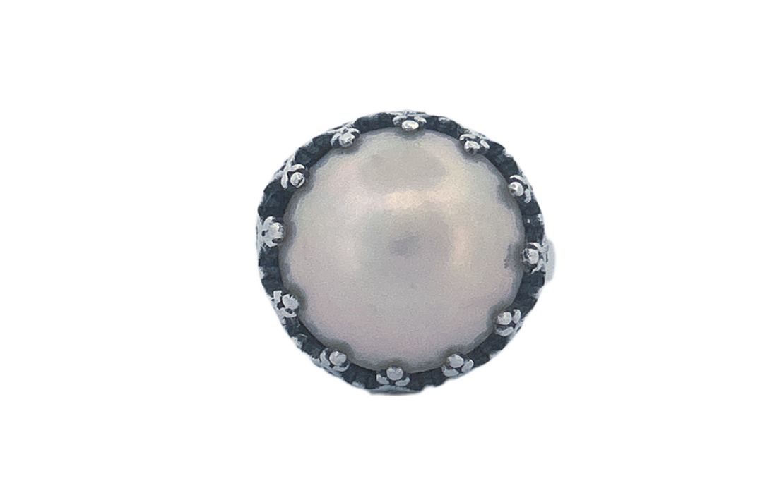 Sterling Silver Pearl Ring – Freshwater or Blue Pearl