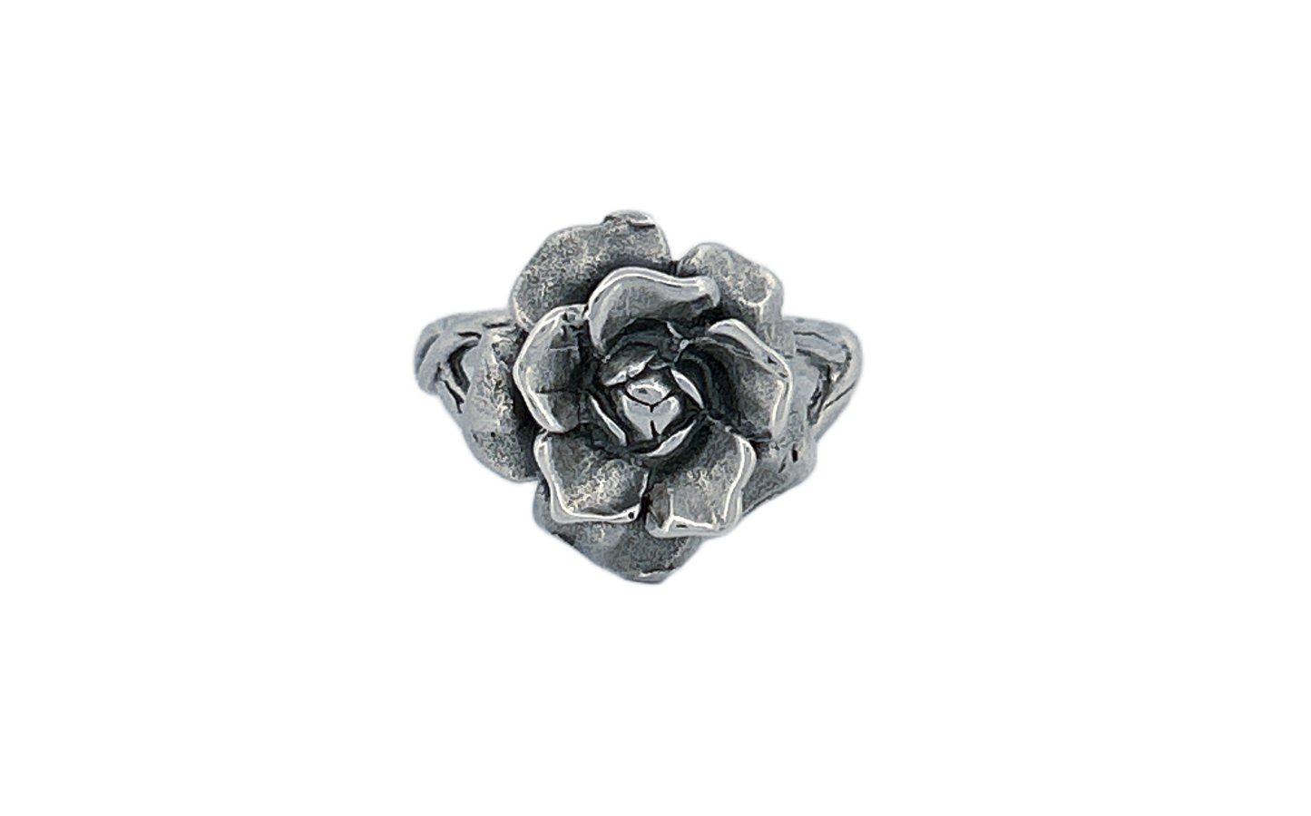 Sterling Silver 3D Rose Ring