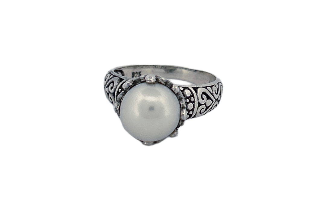 Handcrafted 925 Sterling Silver Fresh Water Pearl Ring-R45