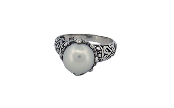 Handcrafted 925 Sterling Silver Fresh Water Pearl Ring-R45
