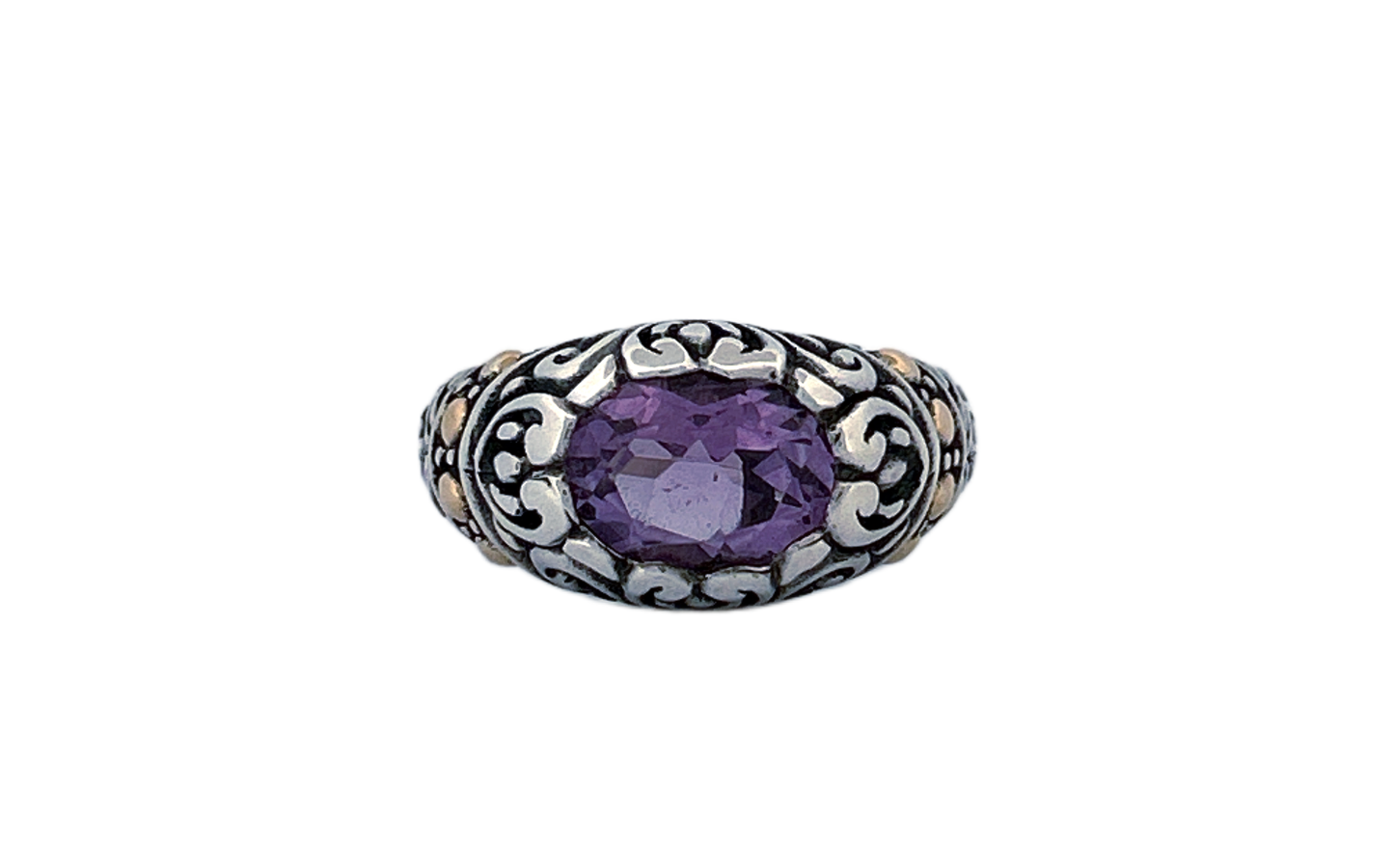 Artisan Handmade 925 Sterling Silver Natural Amethyst Ring-R38