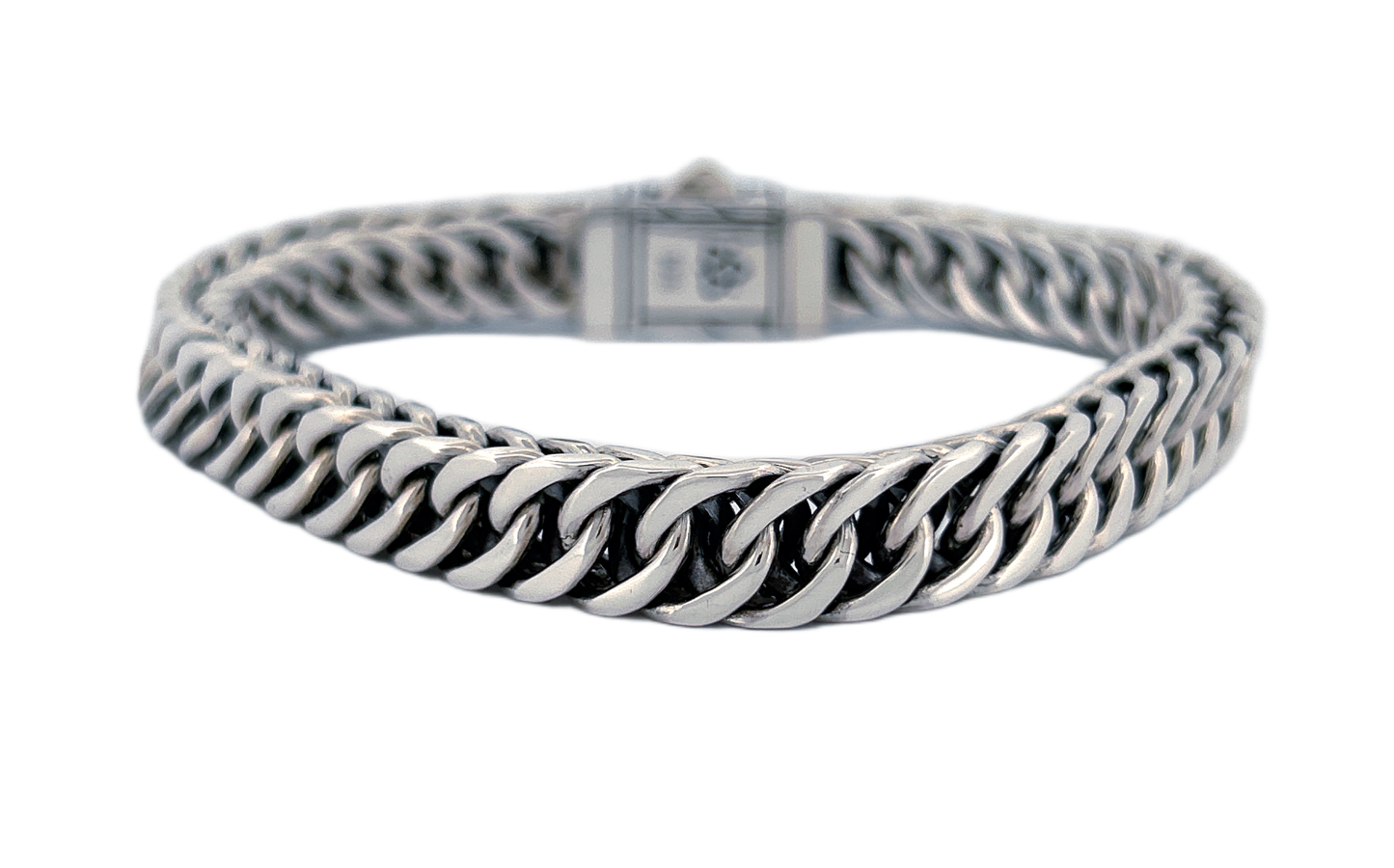 Handmade 925 Sterling Silver Curb Link Bracelet with Secure Box Lock CB30