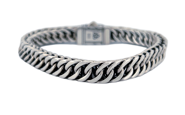 Handmade 925 Sterling Silver Curb Link Bracelet with Secure Box Lock CB30