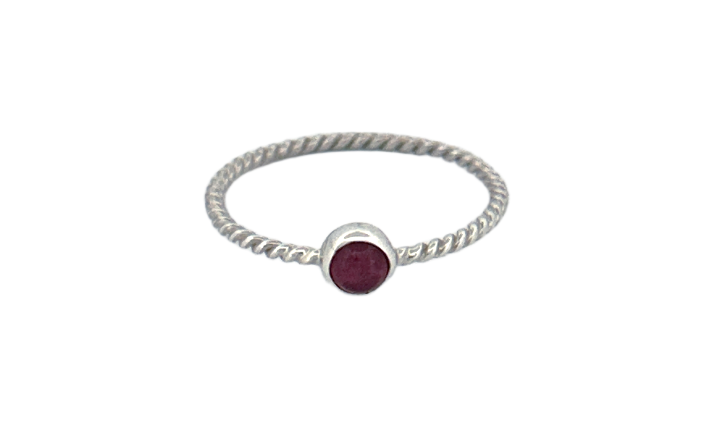Handcrafted 925 Sterling Silver Star Ruby Ring – Twisted Rope Band | Natural Gemstone Jewelry