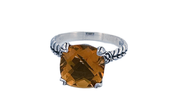 Handmade Sterling Silver Natural Citrine Ring-R57