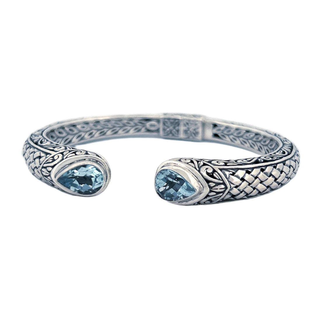 Signature Artisan Silver Bangle with Amethyst Ends