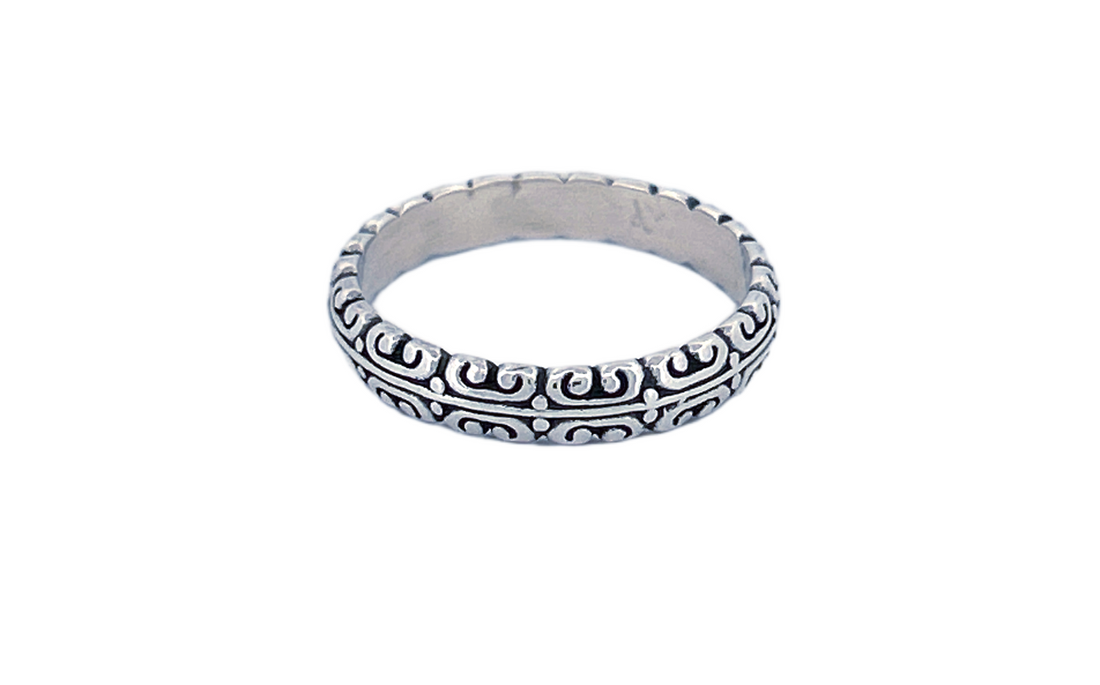 Sterling Silver Scroll Band Ring