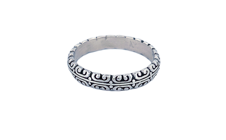 Sterling Silver Scroll Band Ring