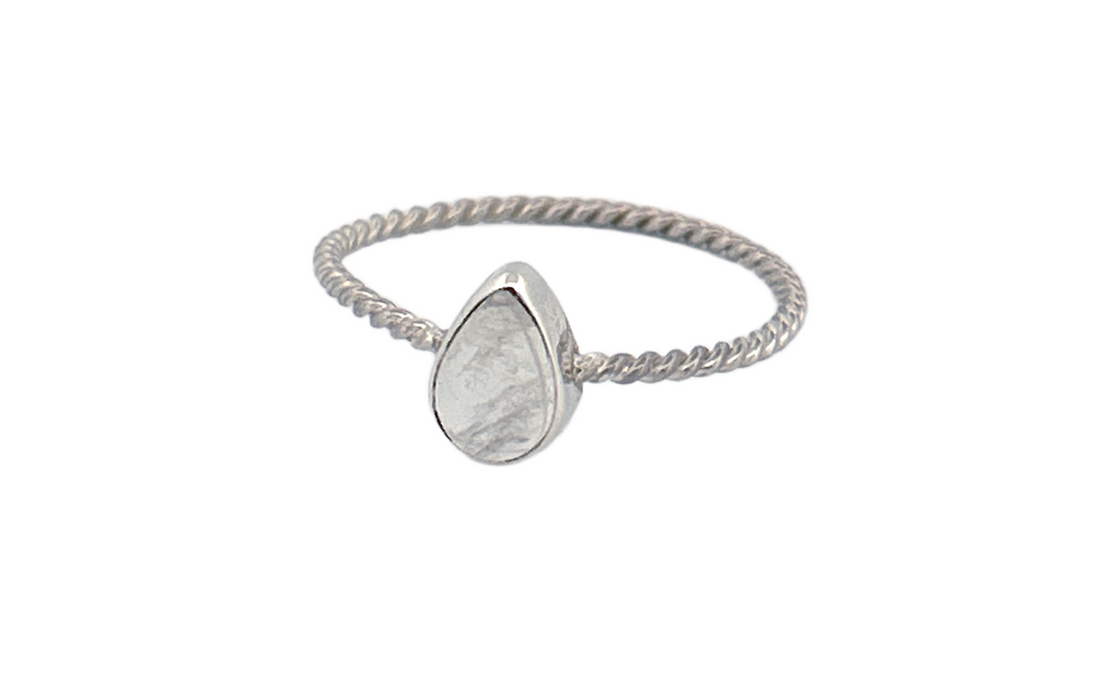 Pear‑Cut Moonstone Ring