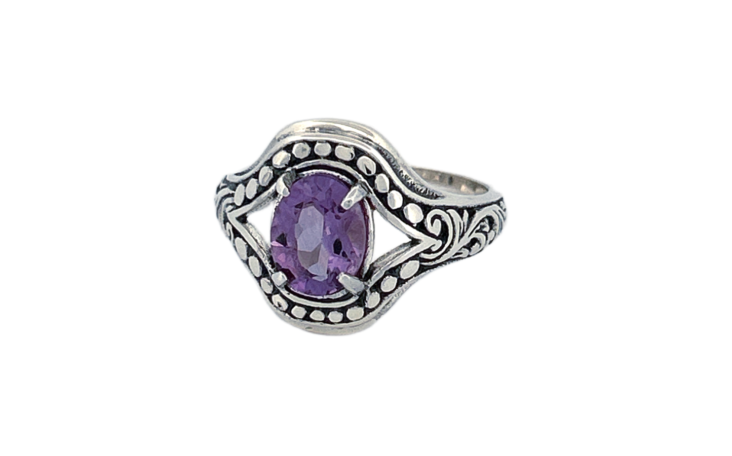 Sterling Silver Gemstone Ring – Amethyst & Blue Topaz