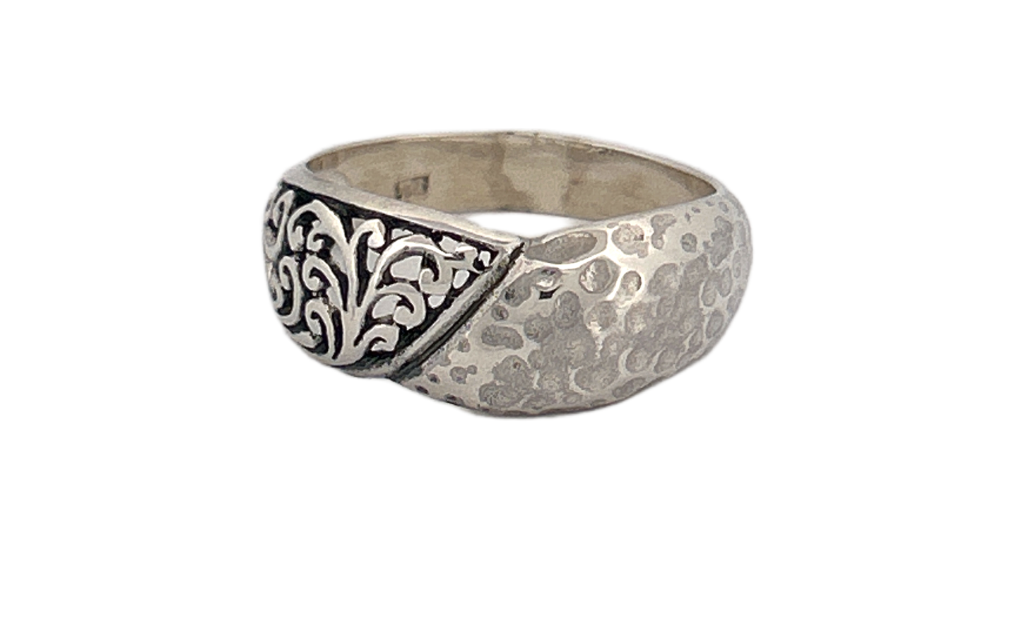 Handcrafted 925 Sterling Silver Hammered & Oxidized Artisan Ring – Unisex Statement Jewelry