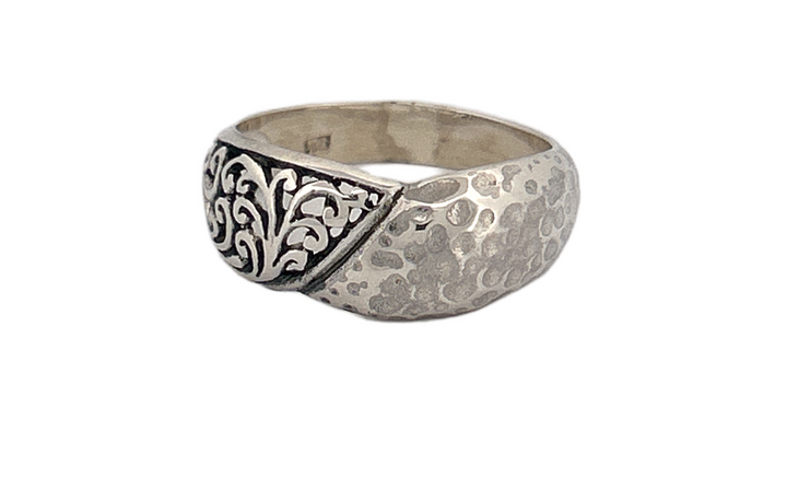 Handcrafted 925 Sterling Silver Hammered & Oxidized Artisan Ring – Unisex Statement Jewelry