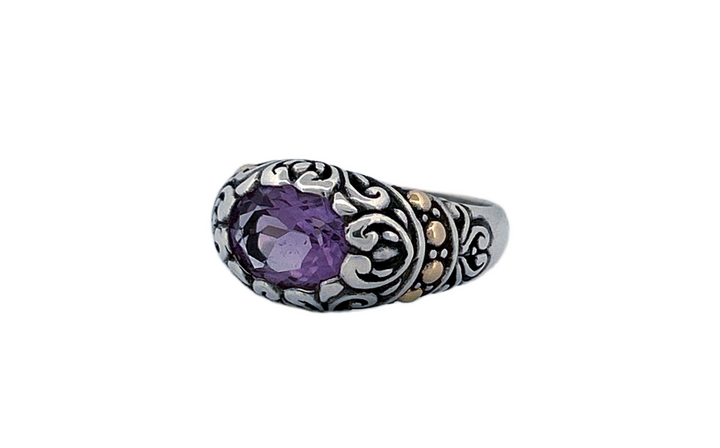 Artisan Handmade 925 Sterling Silver Natural Amethyst Ring-R38