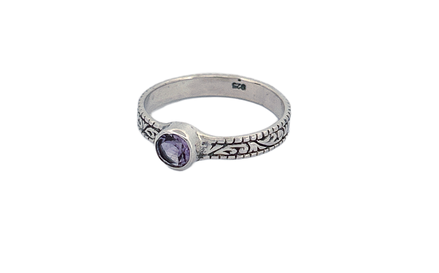 Sterling Silver Amethyst Ring – Petite Vine Band