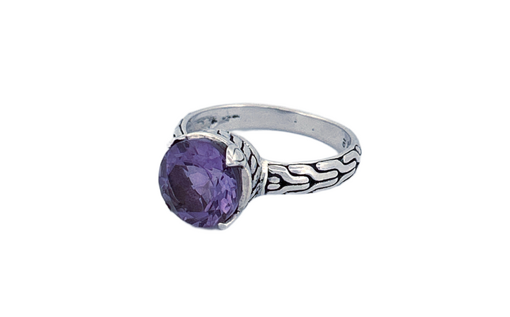 Sterling Silver Gemstone Ring – Amethyst or Blue Topaz