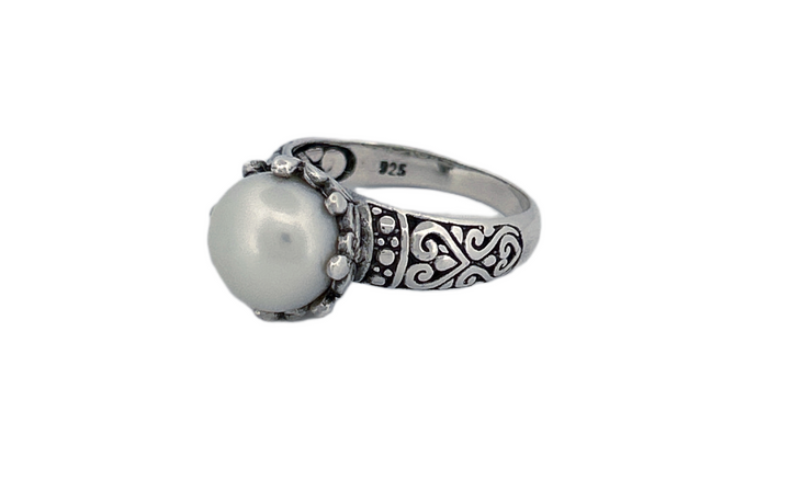 Handcrafted 925 Sterling Silver Fresh Water Pearl Ring-R45
