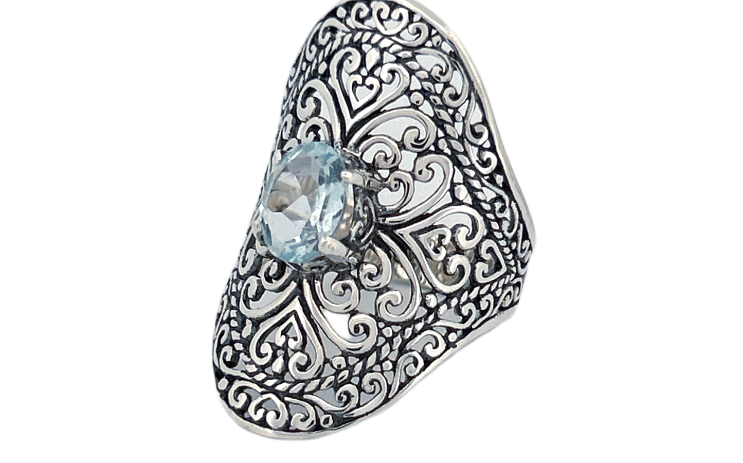 Sterling Silver Gemstone Ring – Blue Topaz or Amethyst