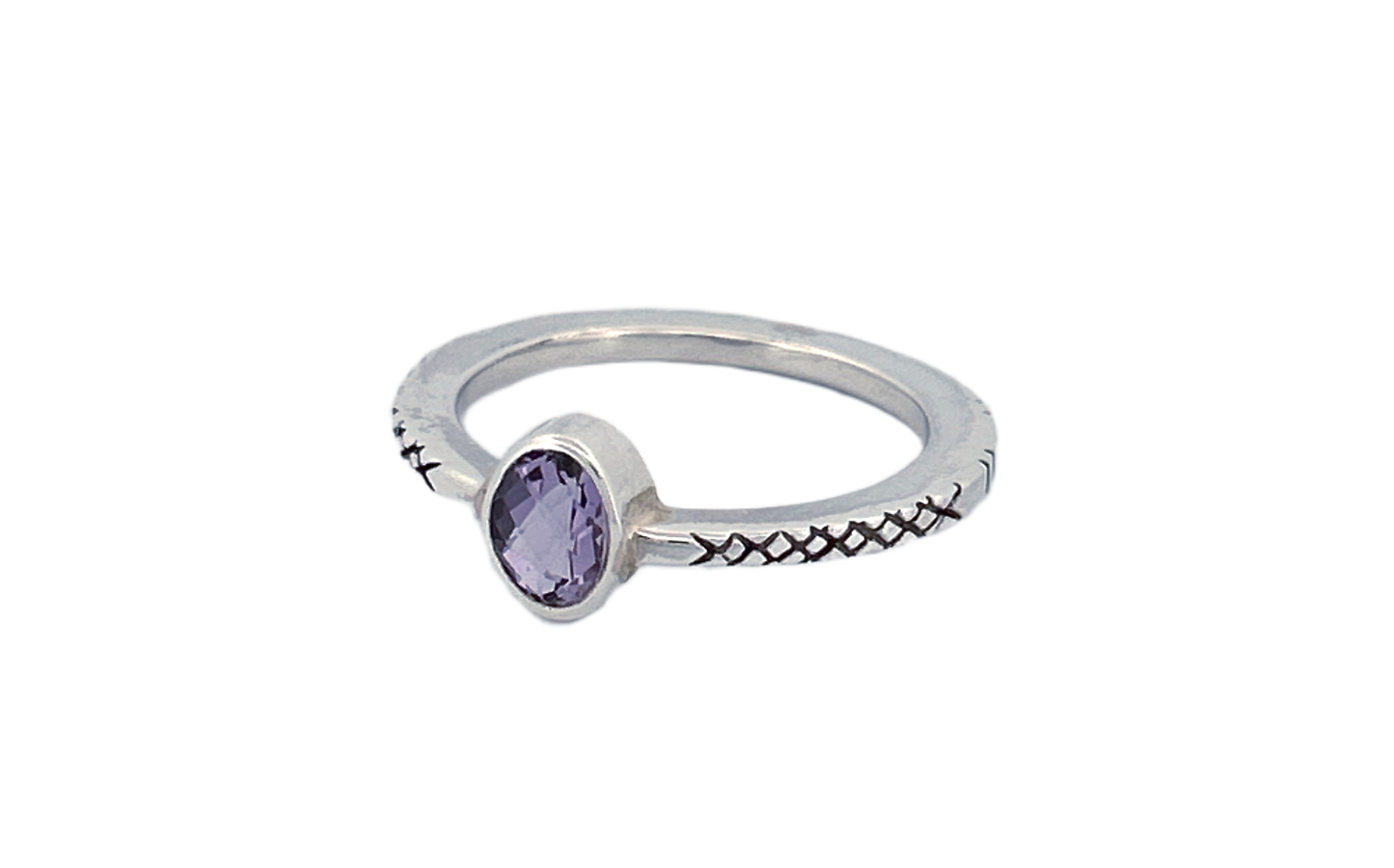 Sterling Silver Amethyst Ring – Oval Cut