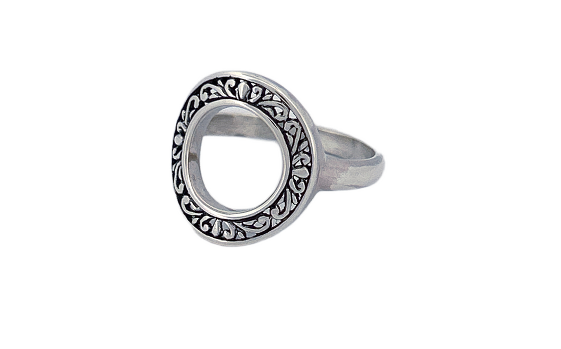 Sterling Silver Ornate Signet Ring