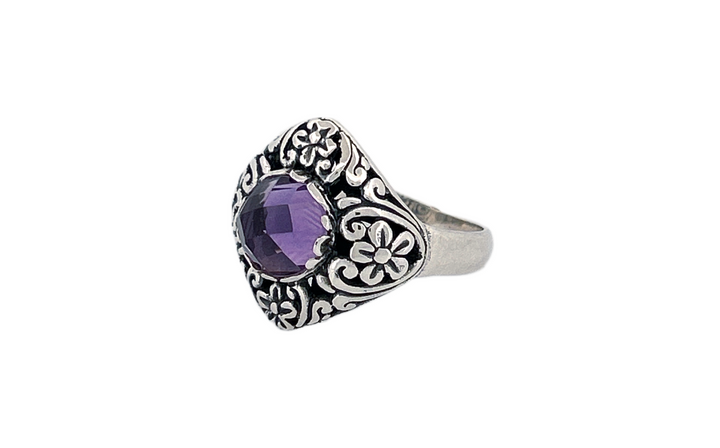 Natural Amethyst Handmade 925 Sterling Silver Ring | Genuine February Birthstone Gemstone Ring | Artisan Silver Jewelry | Gift for Her- R88
