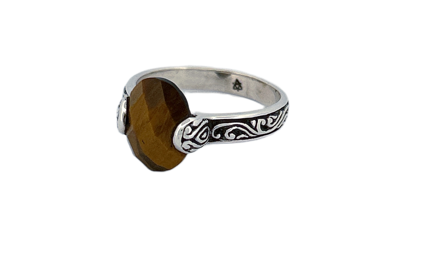 Sterling Silver Filigree Ring with Tiger’s Eye