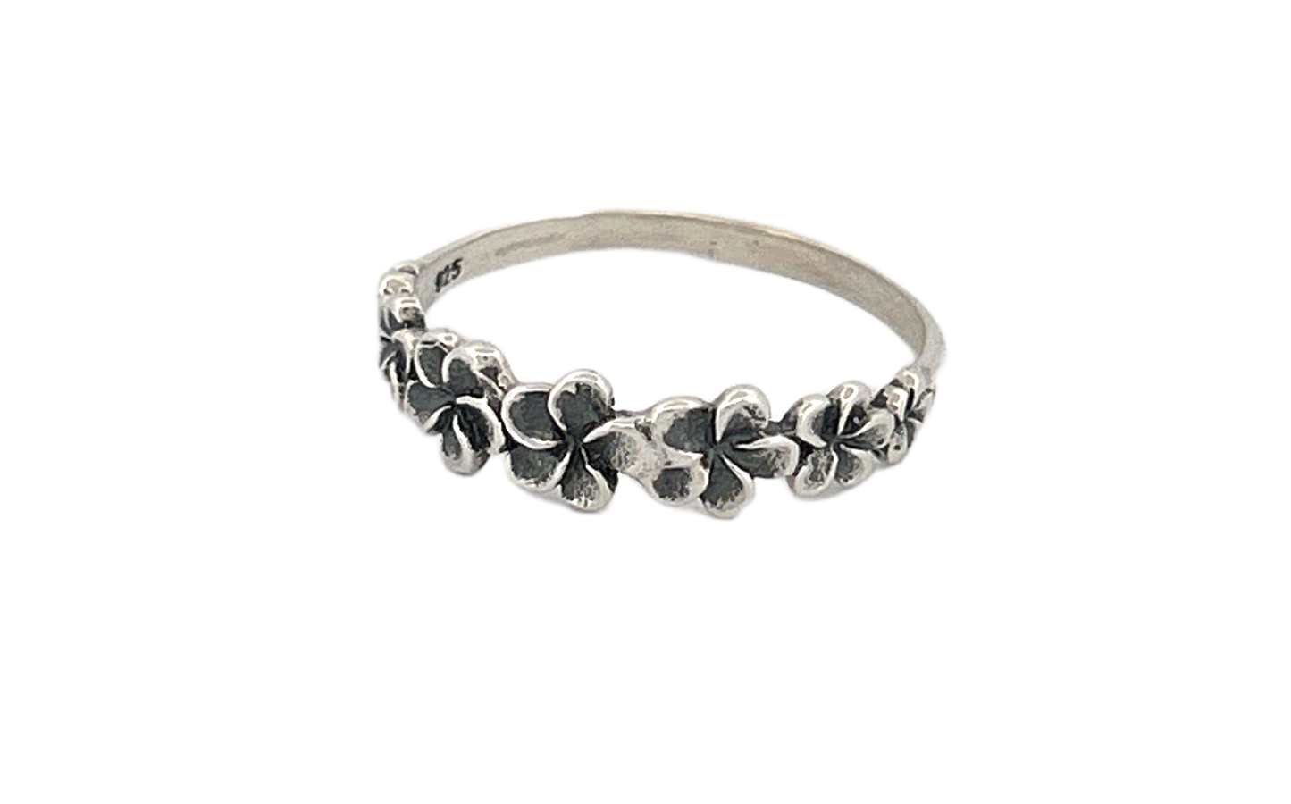🌸 Sterling Silver Floral Band Ring