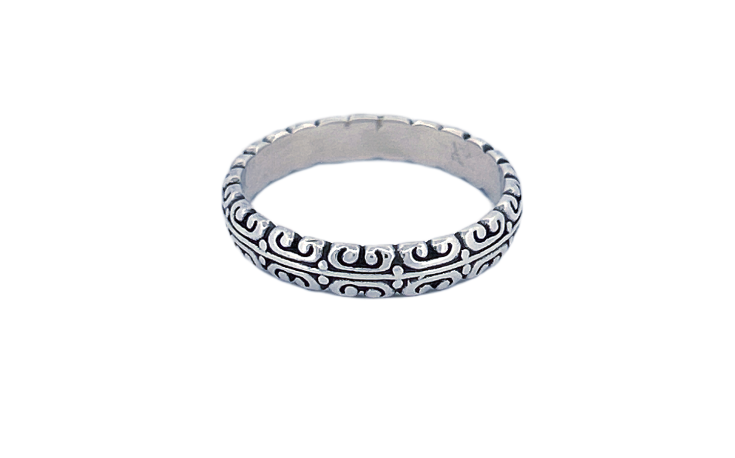Sterling Silver Scroll Band Ring