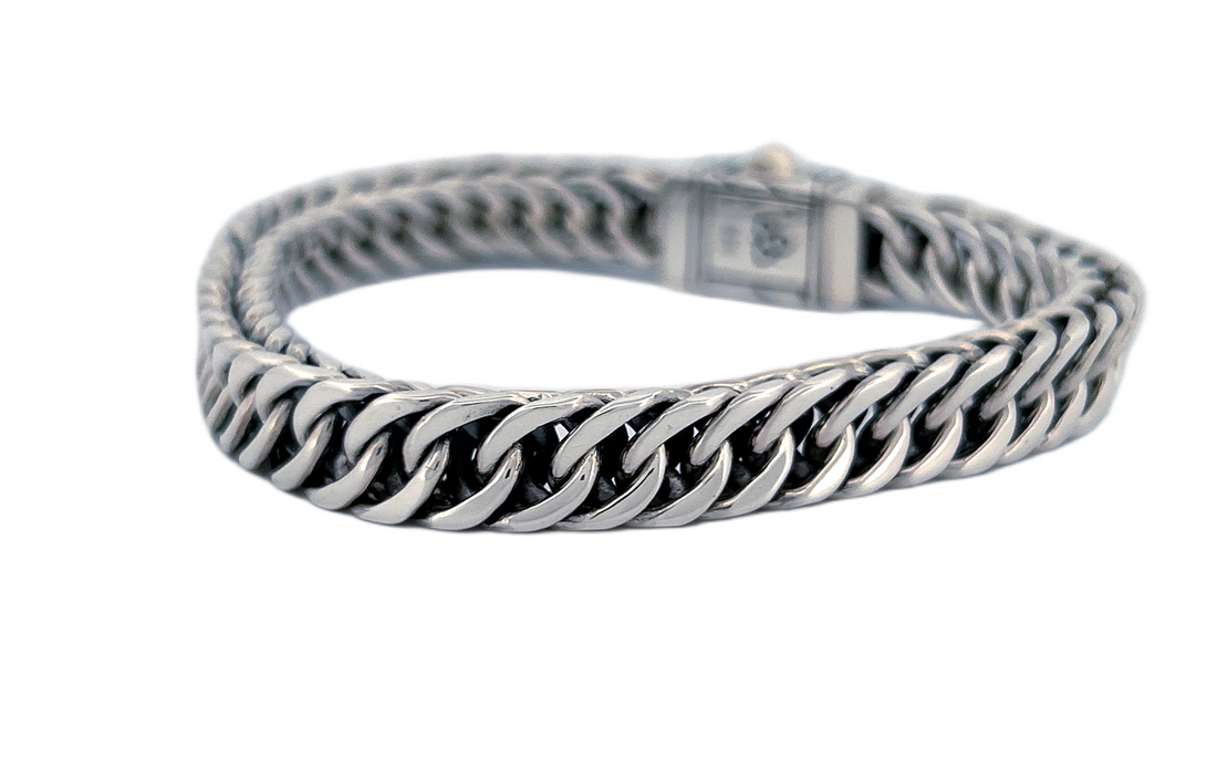 Handmade 925 Sterling Silver Curb Link Bracelet with Secure Box Lock CB30