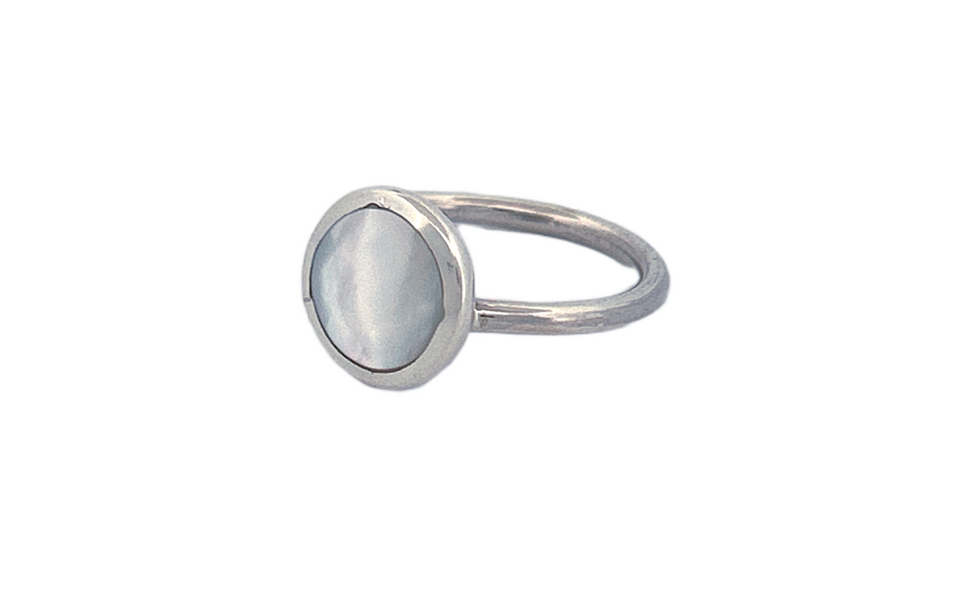 Sterling Silver Gemstone Rings – Mother of Pearl & Abalone Shell