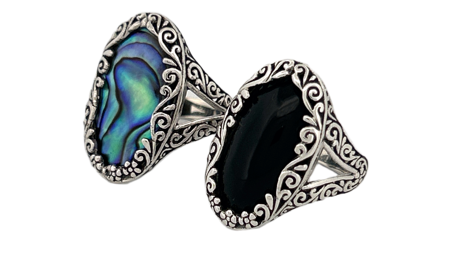 Natural Abalone Shell Handmade Sterling Silver Ring- R85