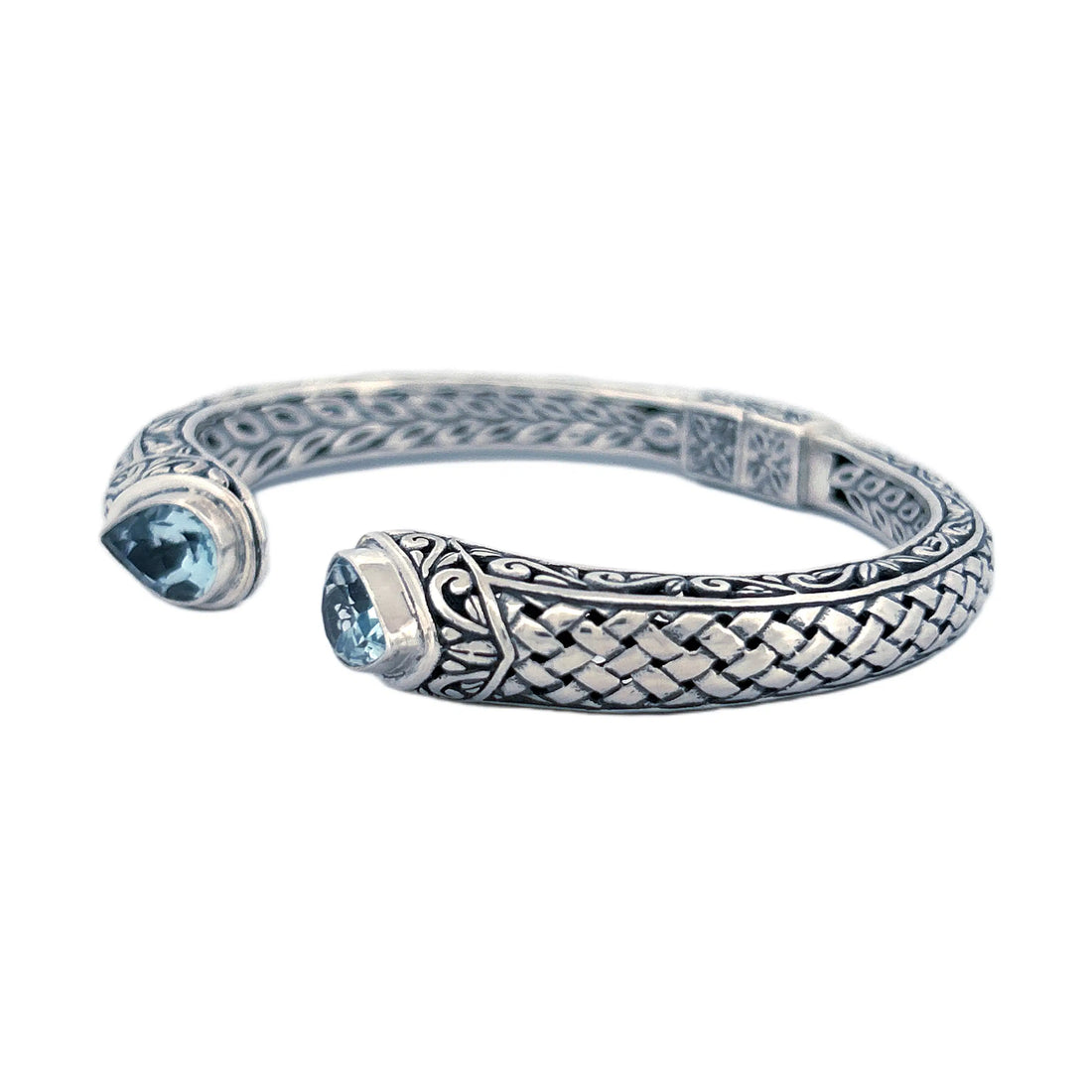 Signature Artisan Silver Bangle with Amethyst Ends