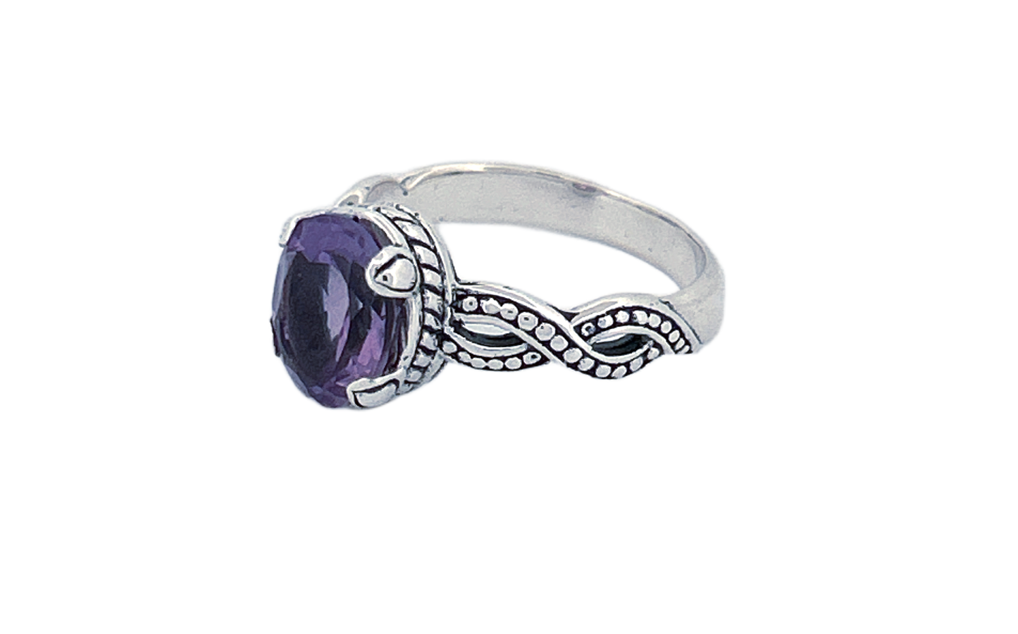 Sterling Silver Gemstone Ring – Amethyst or Blue Topaz