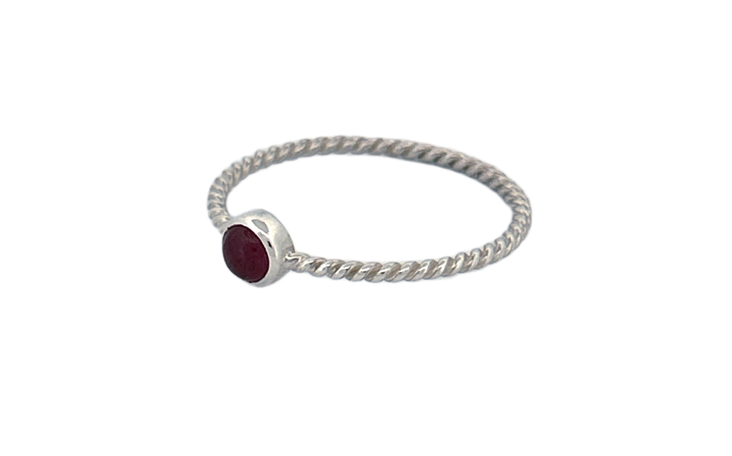 Handcrafted 925 Sterling Silver Star Ruby Ring – Twisted Rope Band | Natural Gemstone Jewelry