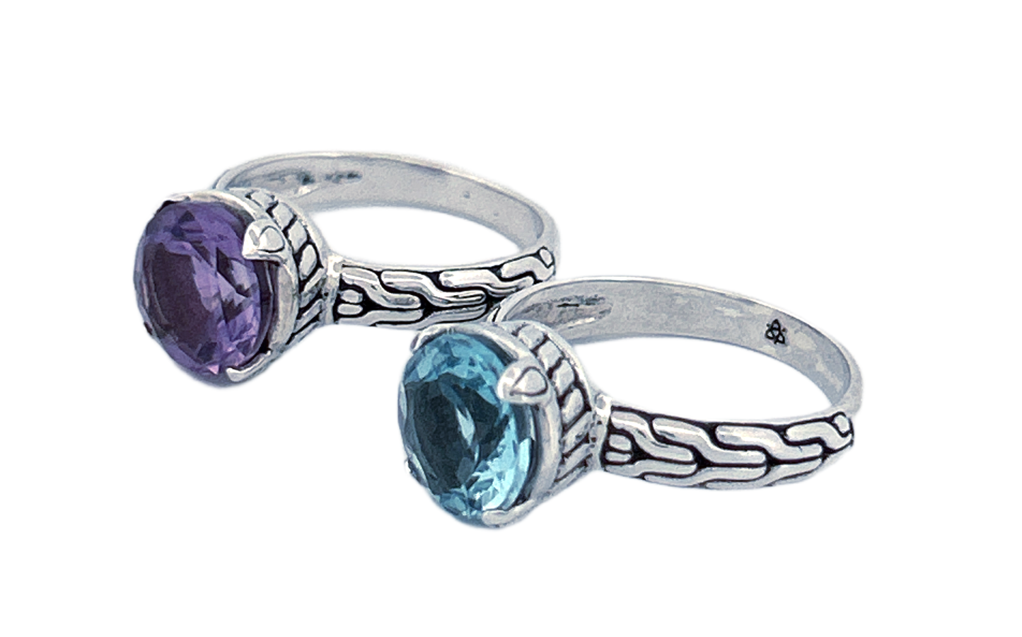 Sterling Silver Gemstone Ring – Amethyst or Blue Topaz
