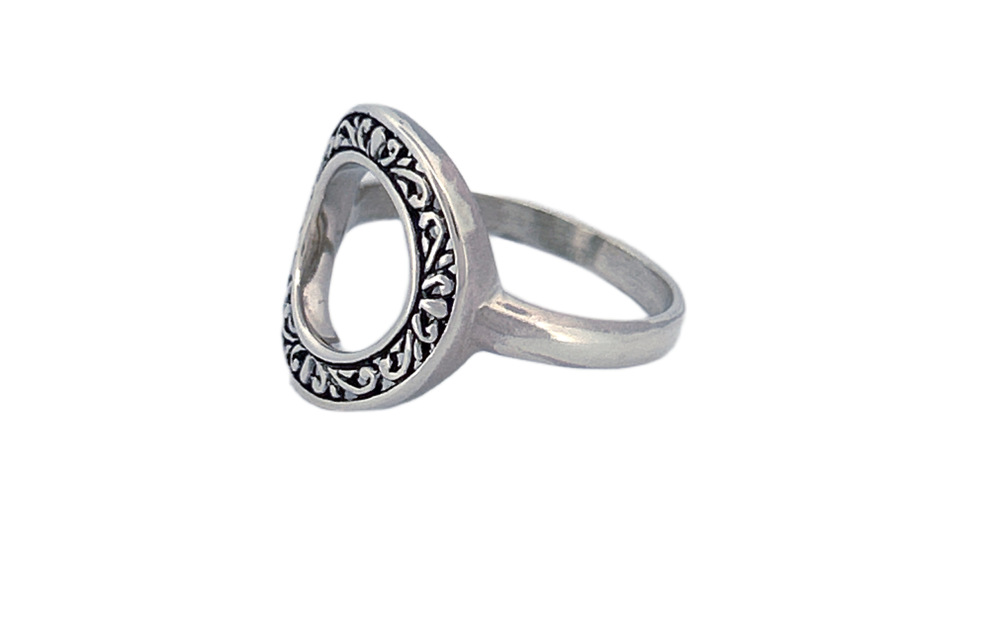 Sterling Silver Ornate Signet Ring