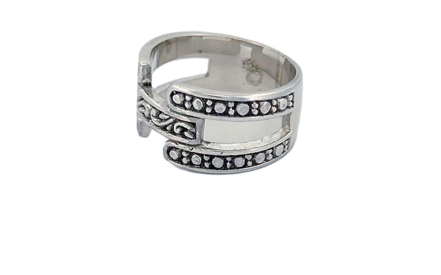 Sterling Silver Open‑Band Filigree Ring