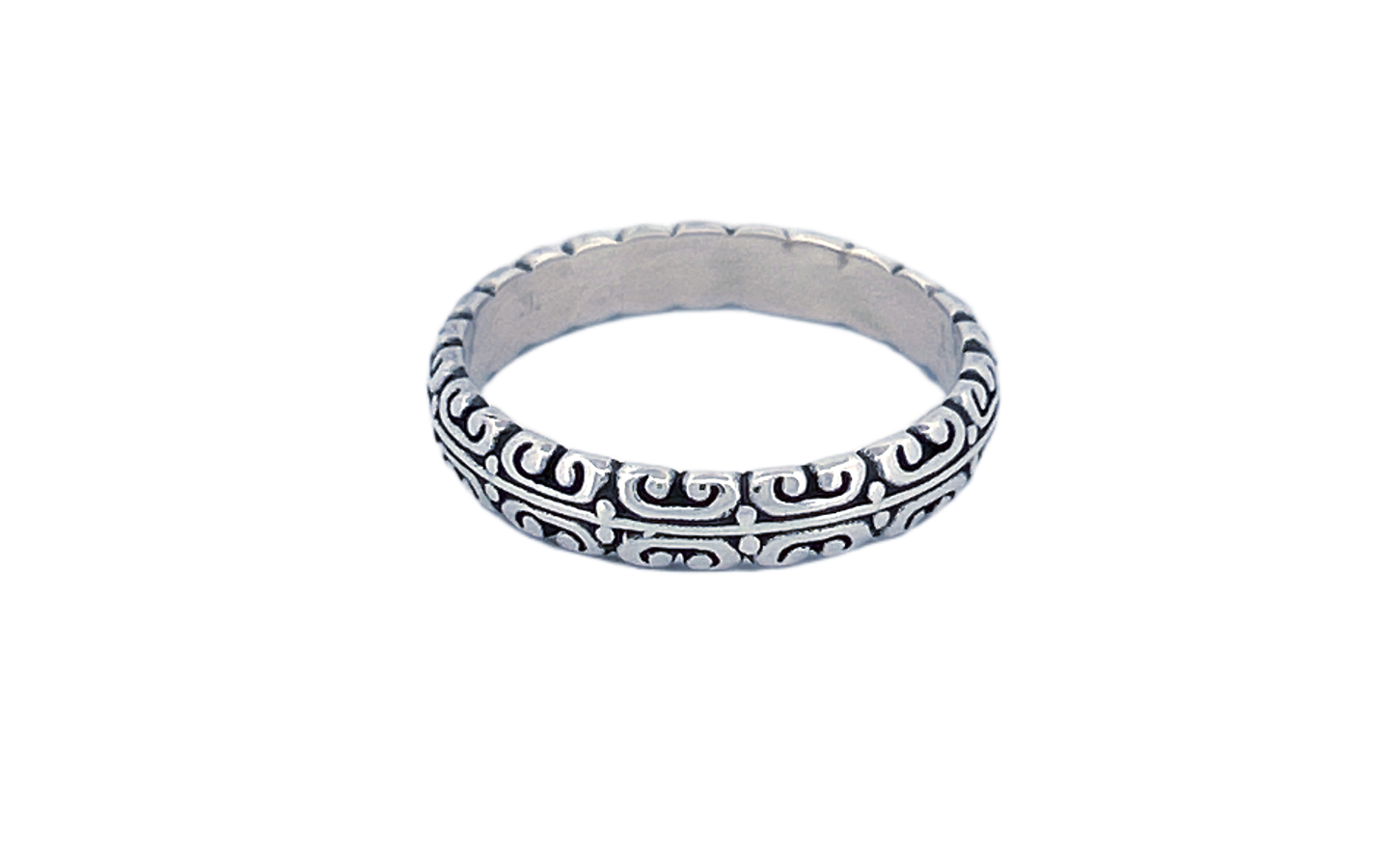 Sterling Silver Scroll Band Ring