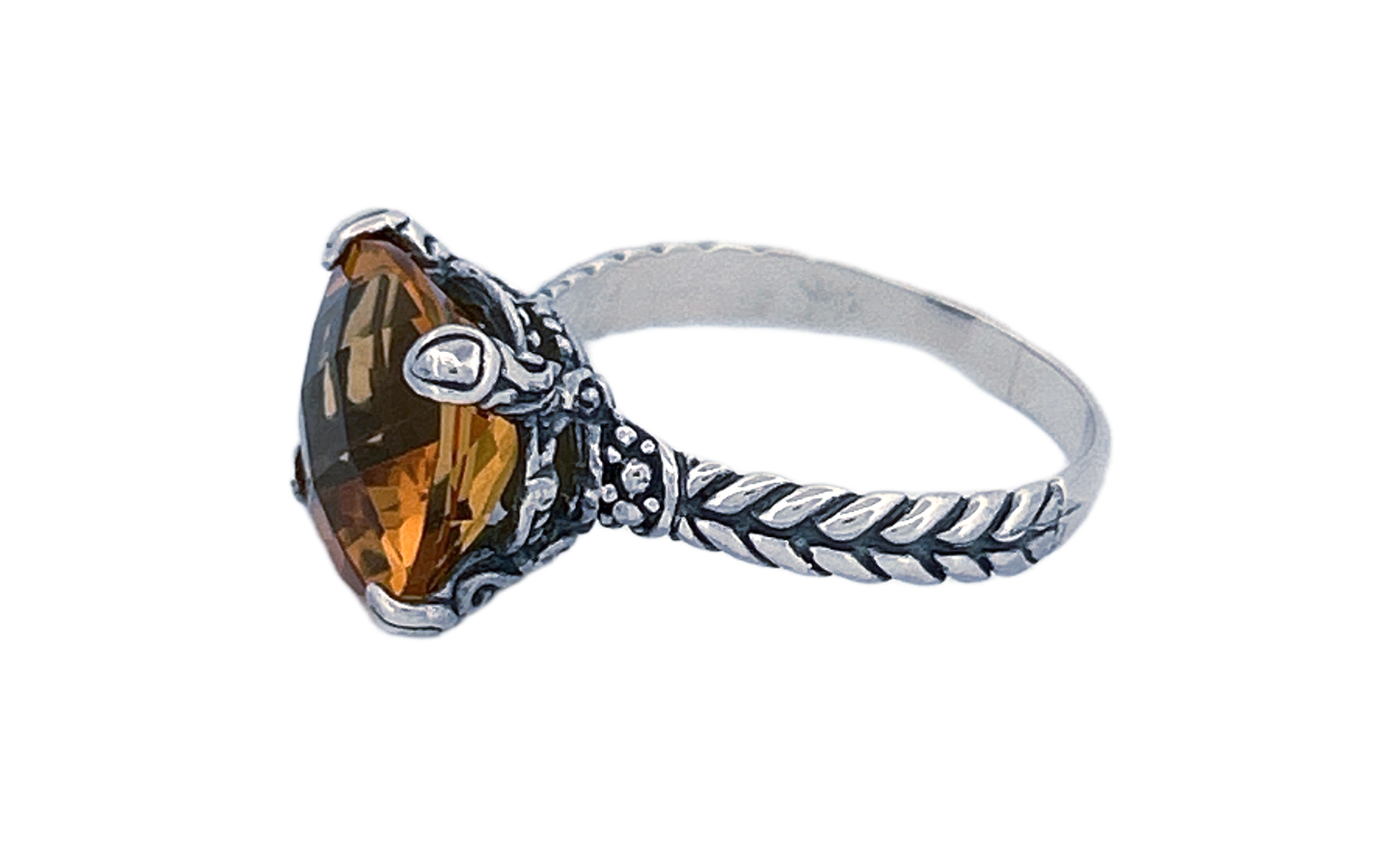 Handmade Sterling Silver Natural Citrine Ring-R57