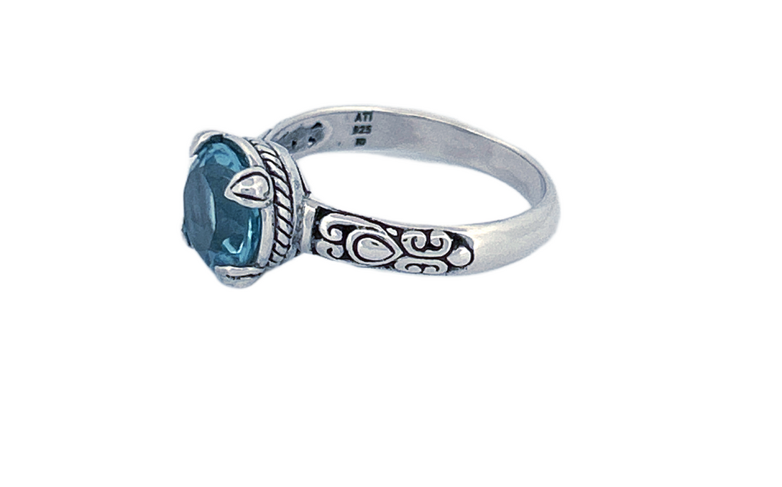 Sterling Silver Gemstone Ring – Amethyst or Blue Topaz