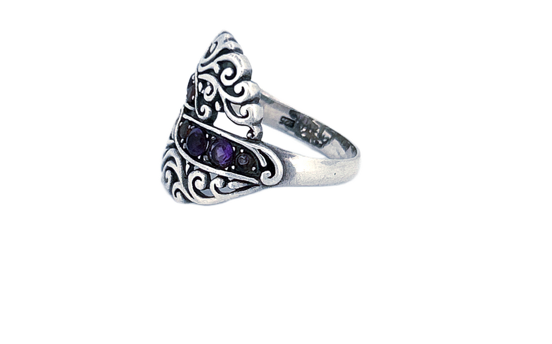 Amethyst Filigree Ring