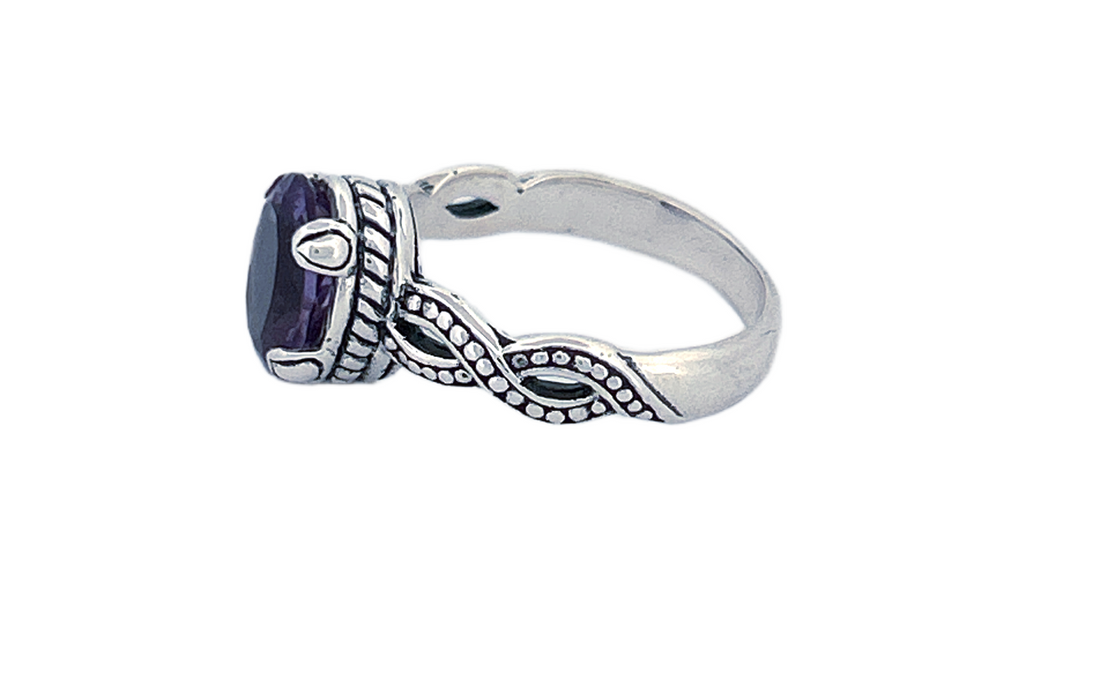 Sterling Silver Gemstone Ring – Amethyst or Blue Topaz