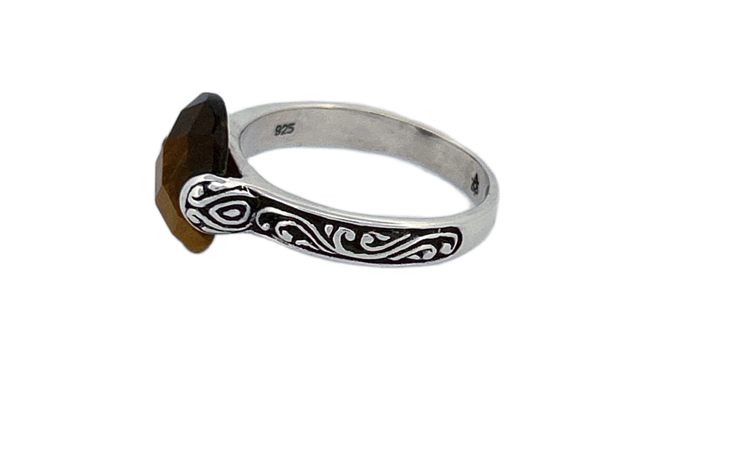 Sterling Silver Filigree Ring with Tiger’s Eye