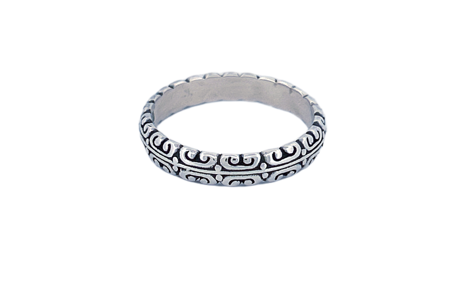 Sterling Silver Scroll Band Ring