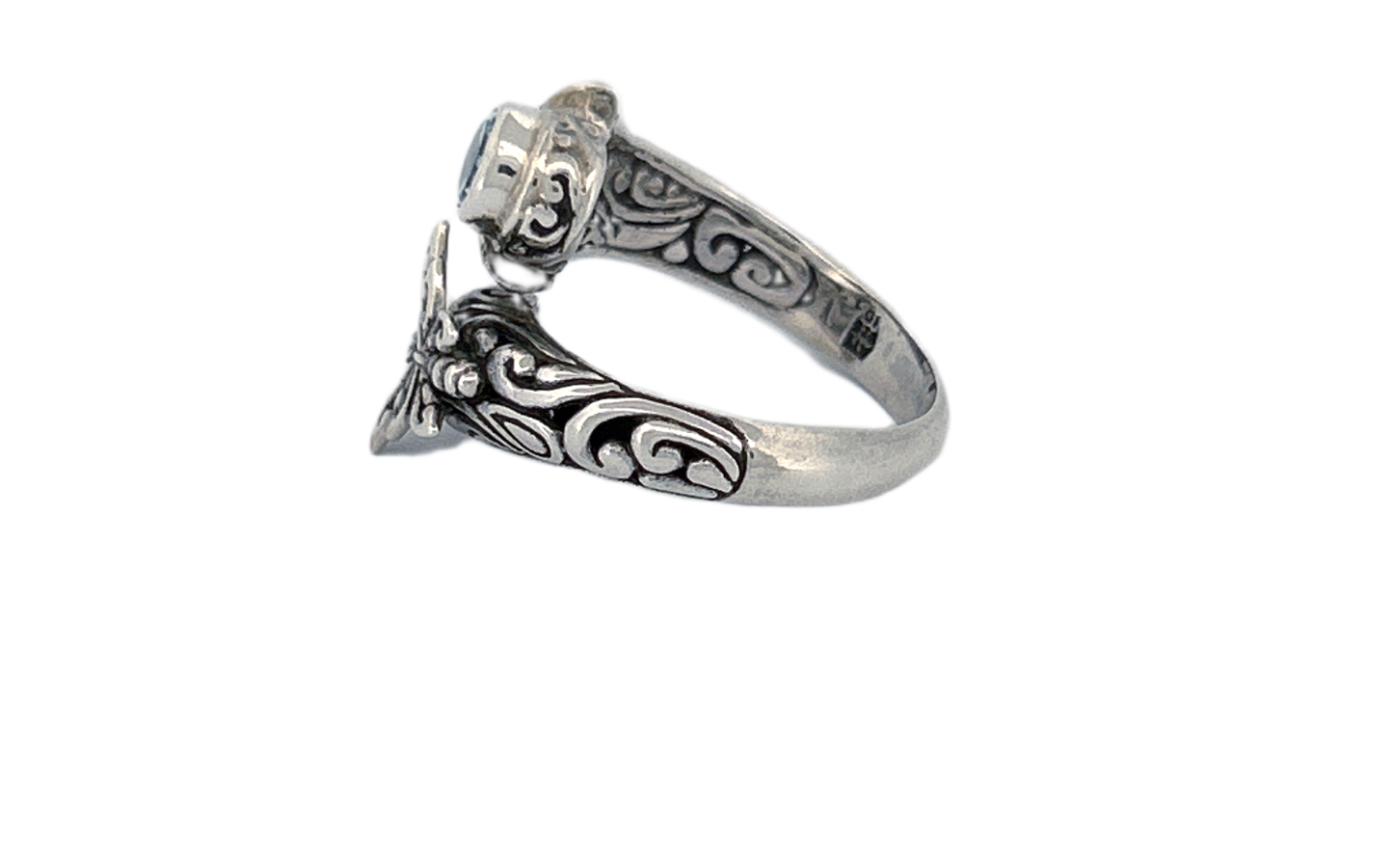 Natural Blue Topaz Butterfly Ring in 925 Sterling Silver-R43
